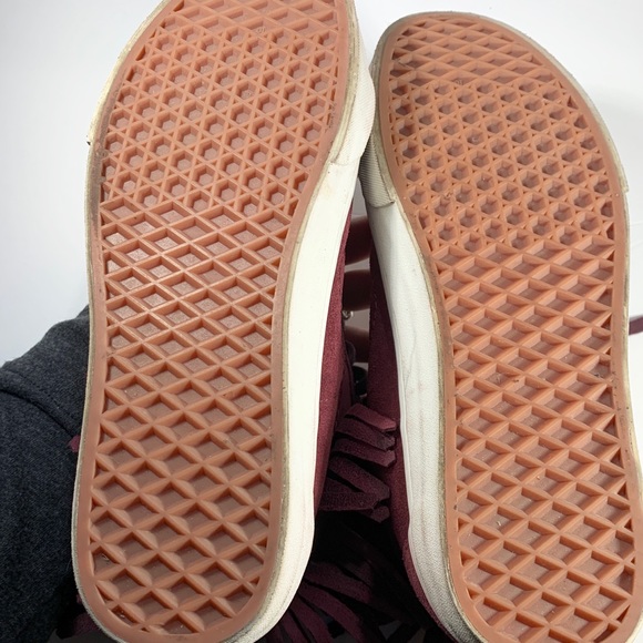 Maroon vans skate shoes with tassels hi top suede - Picture 6 of 8